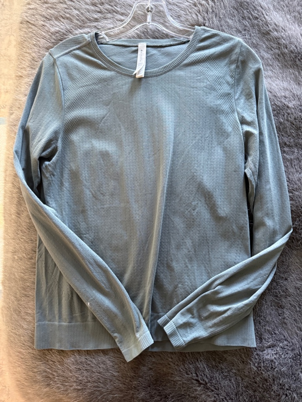 Athleta green  Perforated Crewneck Top